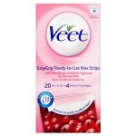 Veet Ready to Use Leg Wax Strips for Short Hair - Shea Butter & Berry - 20 Strips